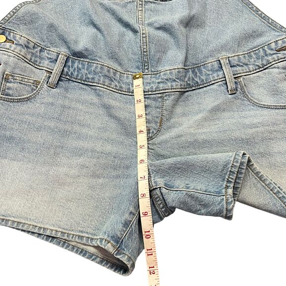 New Isabel Maternity Denim Shortalls Size 6 Romper Shorts Jumpsuit Jeans NWT - Picture 15 of 16